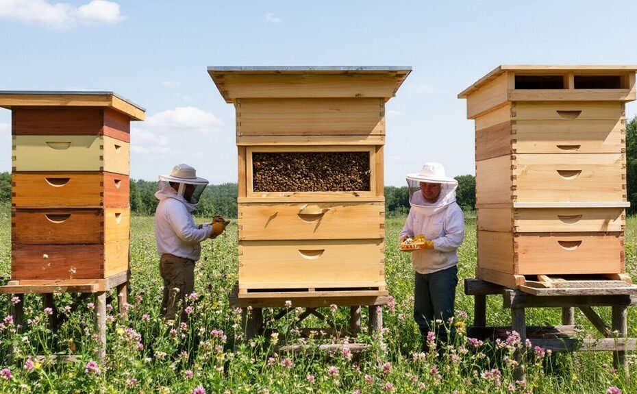 different beekeeping methods compared