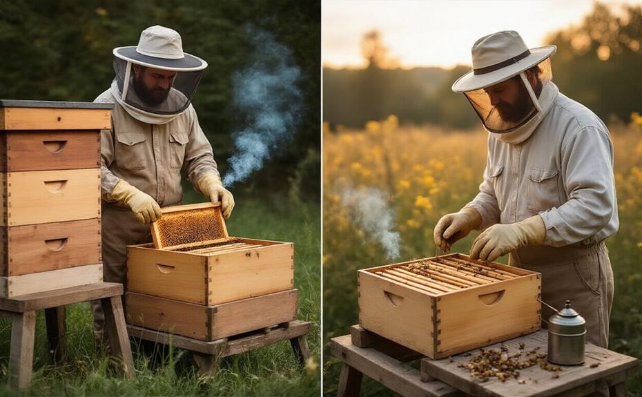 traditional and modern beekeeping